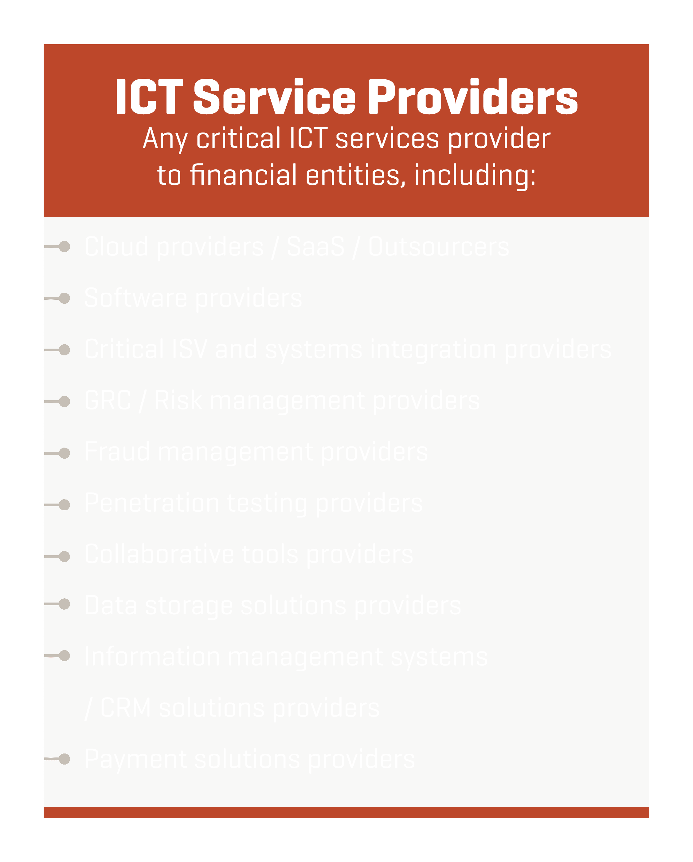 ICT Providers covered by DORA